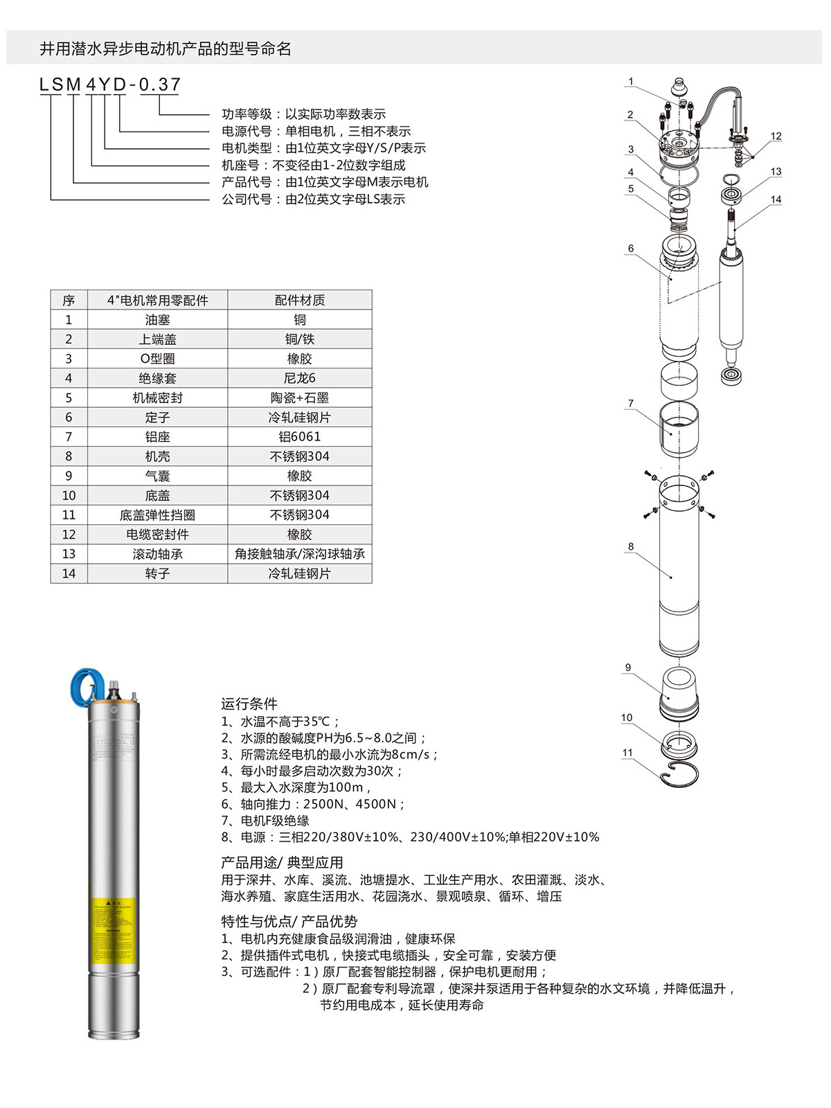 4寸充油潛水電機 4寸充油潛水電機(圖1)