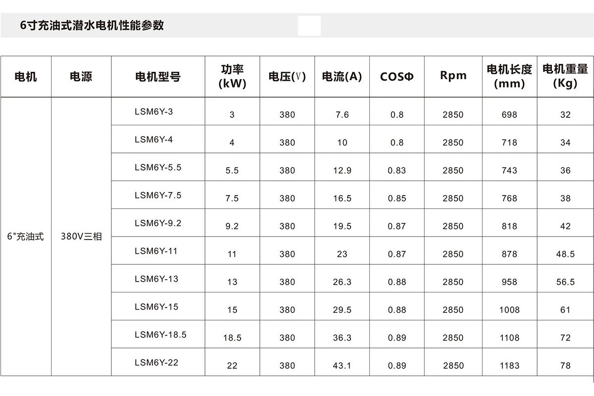 6寸充油式潛水電機 6寸充油式潛水電機(圖2)